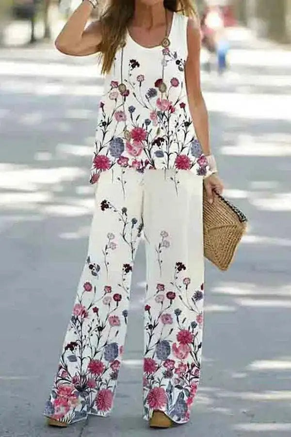 Variant image for Women's Comfortable Fabric Loungewear Set with Elegant Plant Motif-19