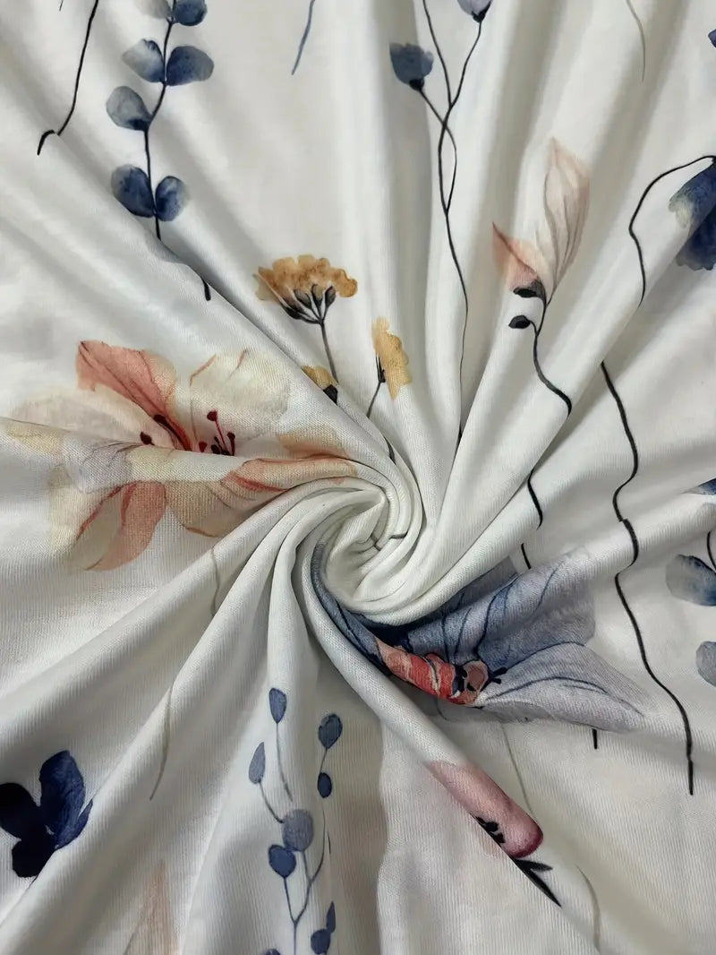 Women's Casual Cotton T-Shirt with Floral Print Design