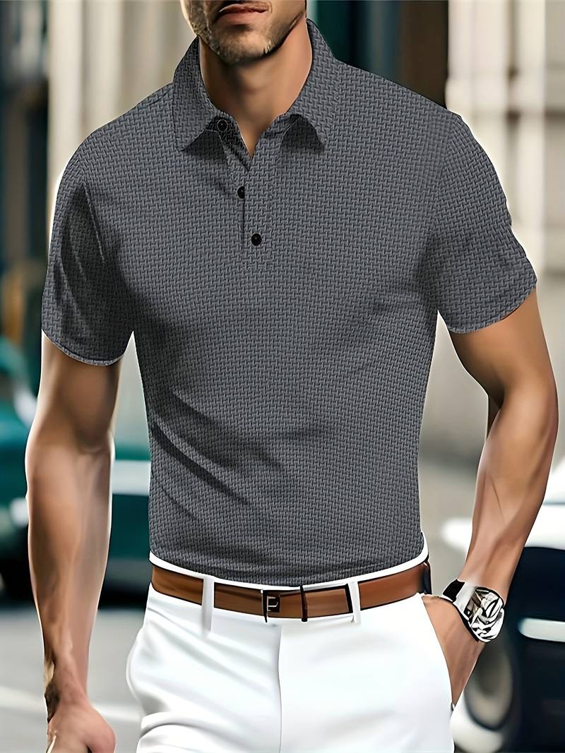 Variant image for Men's Casual Lightweight Shirt with Half Button Placket-33