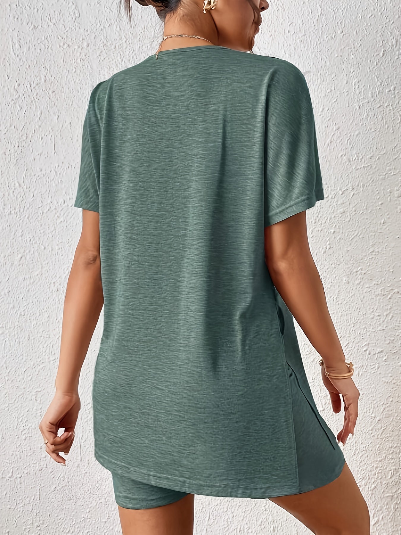Women's Comfortable Loungewear Set with Stylish T-Shirt and Elastic Waist Shorts