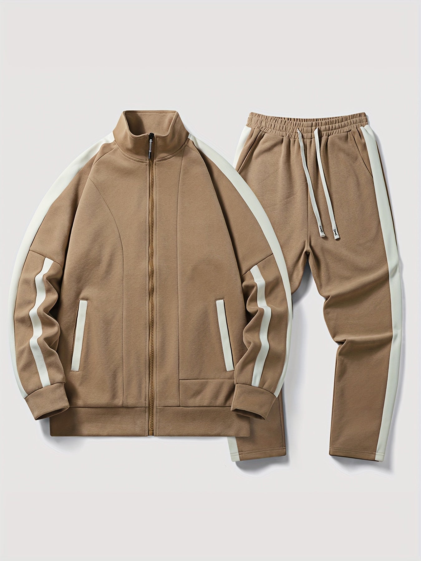 Variant image for Men's Casual Polyester Training Suit with Round Neck Top and Jogging Pants-13