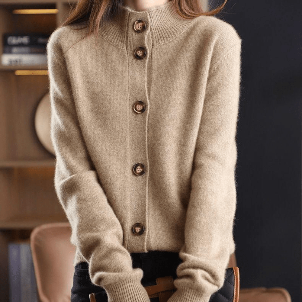 Women's Elegant Knit Cardigan Sweater with Modern Design