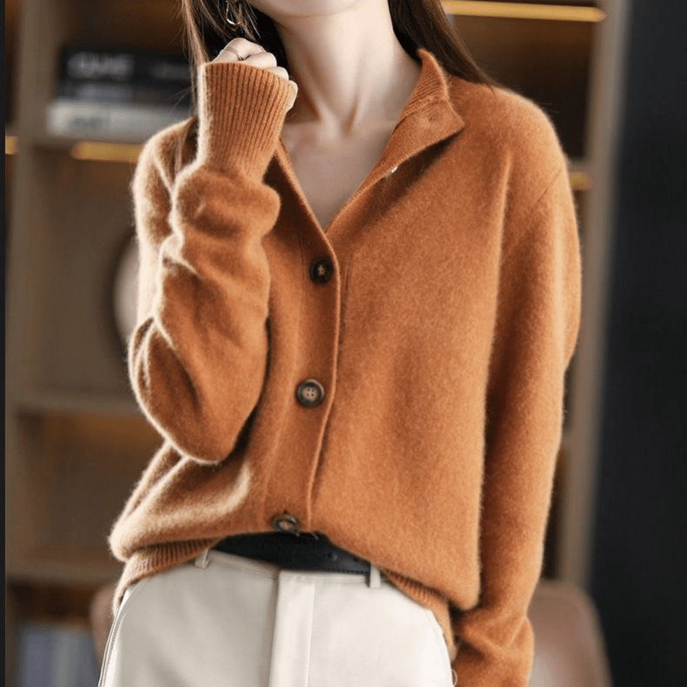 Women's Elegant Knit Cardigan Sweater with Modern Design