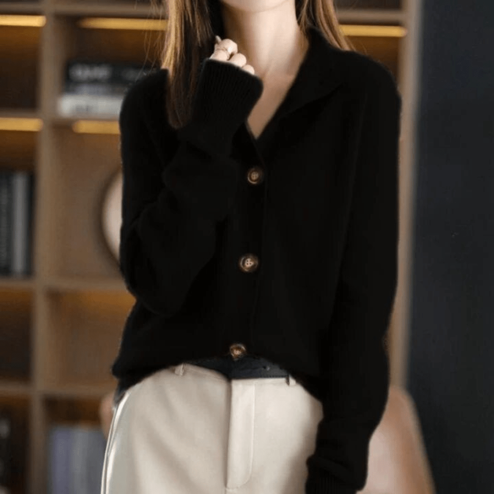 Variant image for Women's Elegant Knit Cardigan Sweater with Modern Design-16