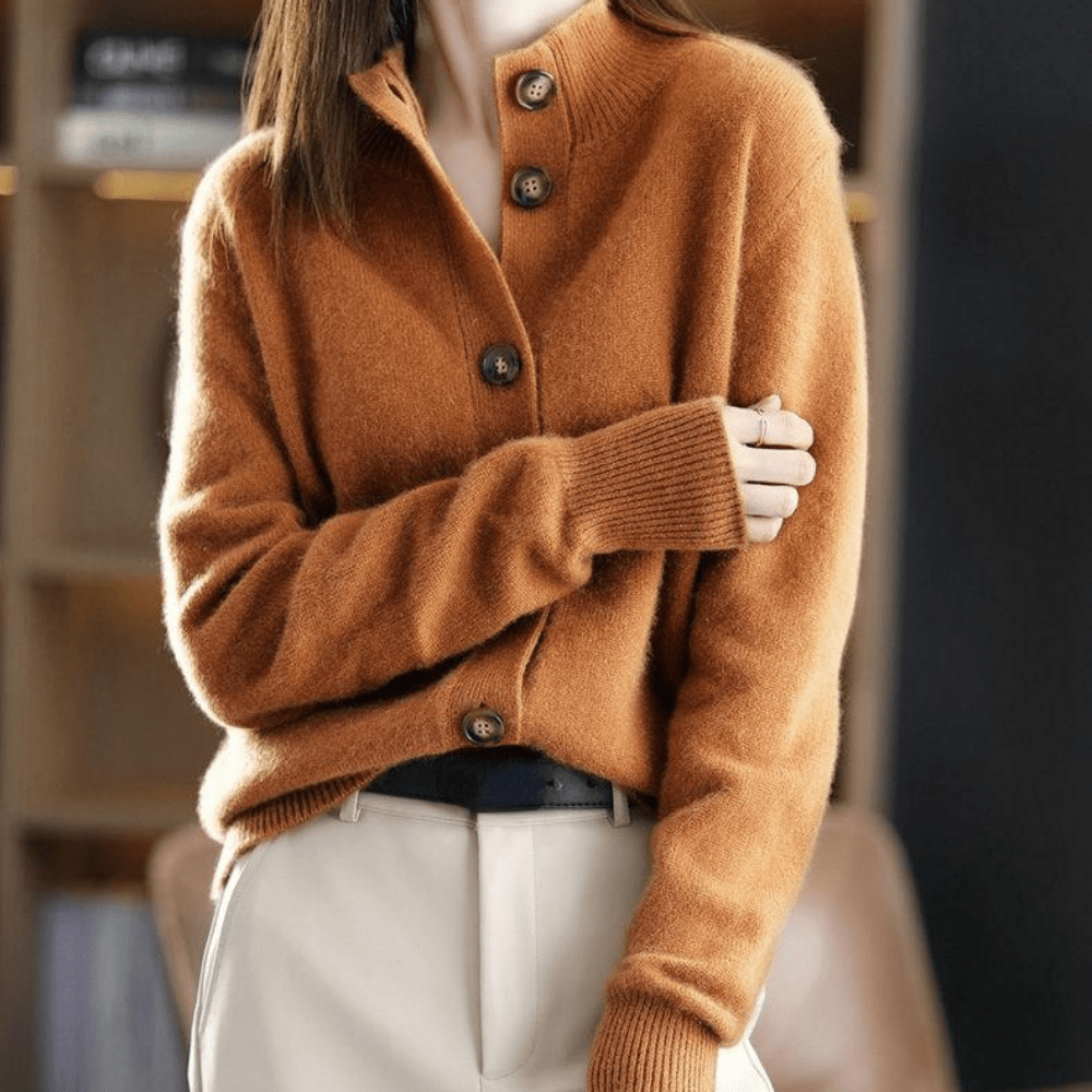 Women's Elegant Knit Cardigan Sweater with Modern Design