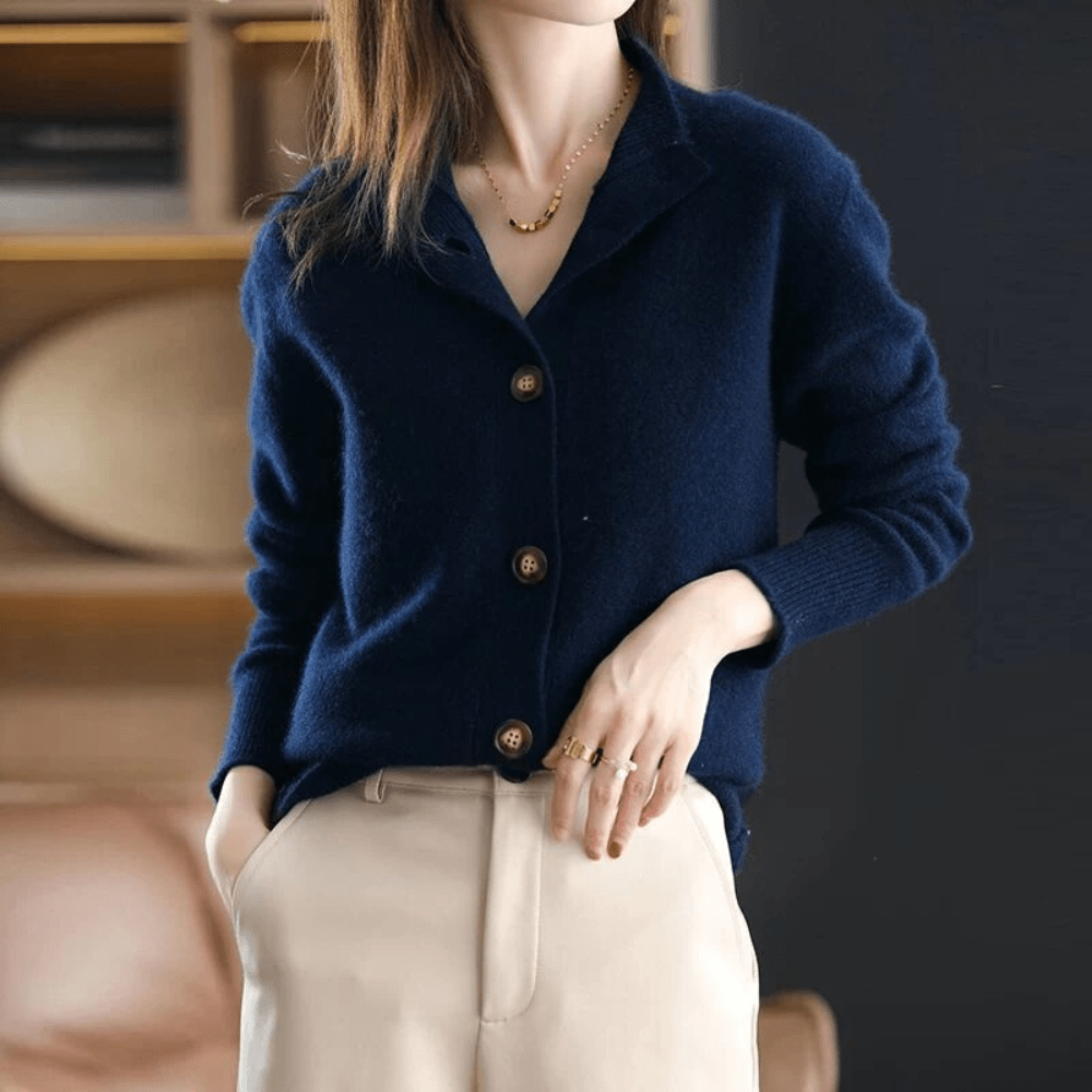 Variant image for Women's Elegant Knit Cardigan Sweater with Modern Design-21