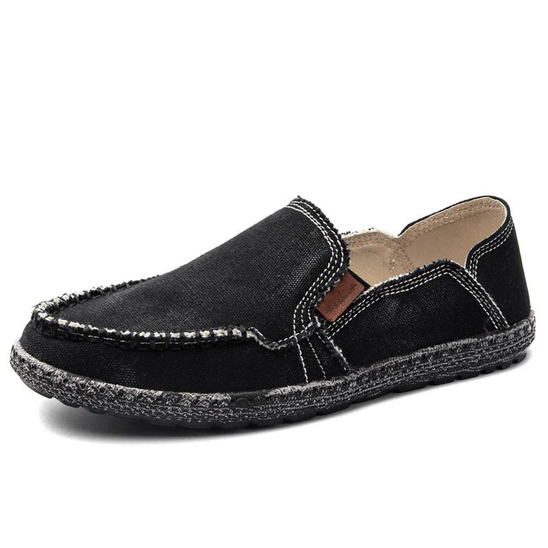 Men’s Vintage Canvas Loafers with Stitch Linings | Perfect for Casual Days