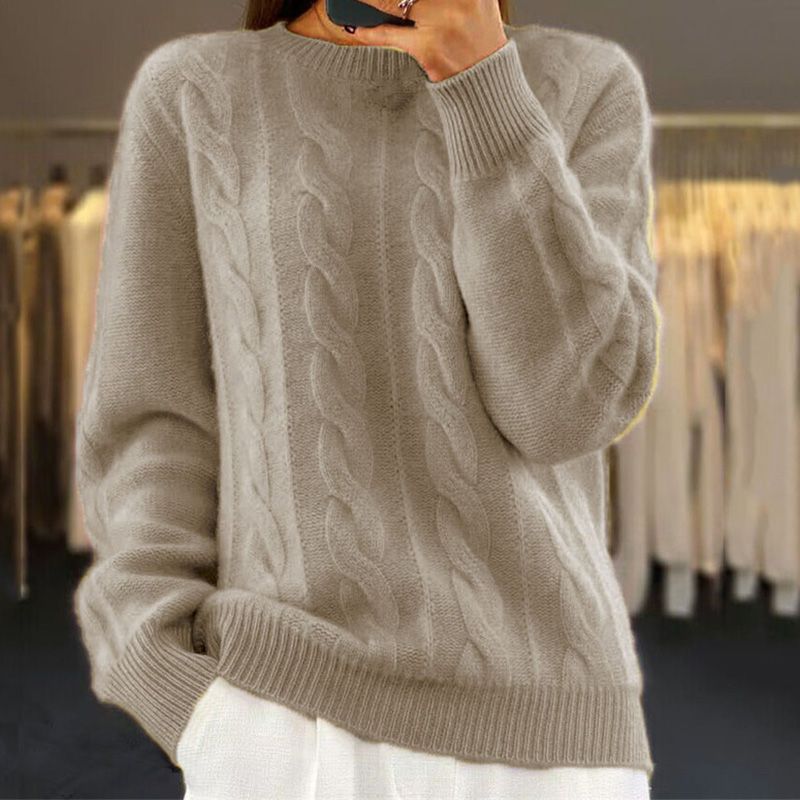 Women's Stylish Knit Sweater with Unique Pattern for Casual Comfort