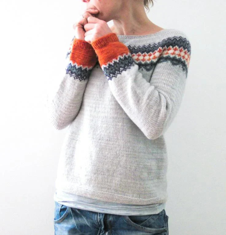 Women's Classic Soft Knit Sweater with Traditional Fair Isle Pattern