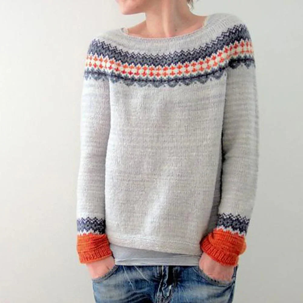 Variant image for Women's Classic Soft Knit Sweater with Traditional Fair Isle Pattern-1