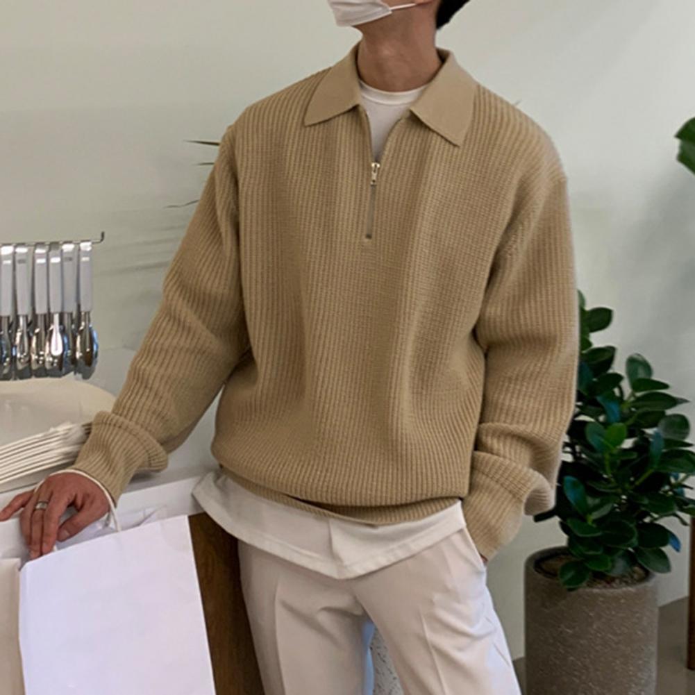 Men's Vintage Curduroy Half Zip Jumper with Collar   | Ideal For All Seasons