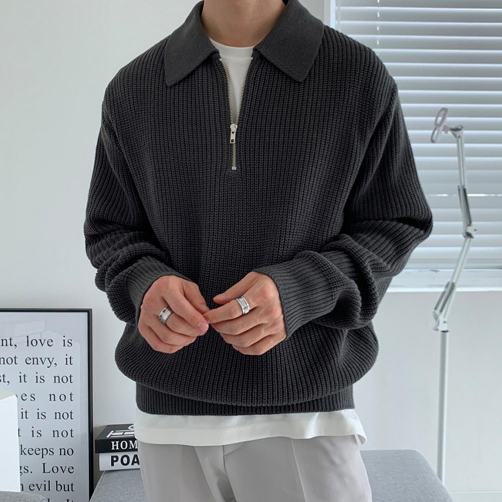Men's Vintage Curduroy Half Zip Jumper with Collar   | Ideal For All Seasons
