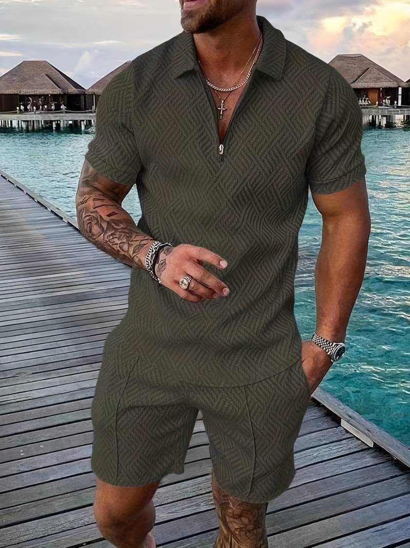 Variant image for Men's Casual Stylish Fabric Outfit with Coordinated Top and Trousers-57