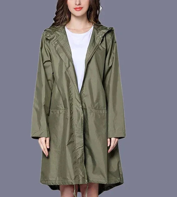 Women’s Casual Waterproof Zip-up Rain Jacket with Pocket | Perfect for All Seasons