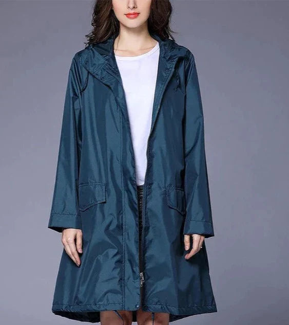 Women’s Casual Waterproof Zip-up Rain Jacket with Pocket | Perfect for All Seasons