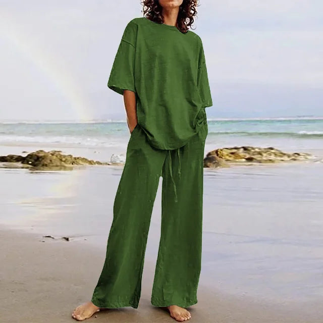 Variant image for Women's Elegant Cotton Loungewear Set with Casual Bag Design-57