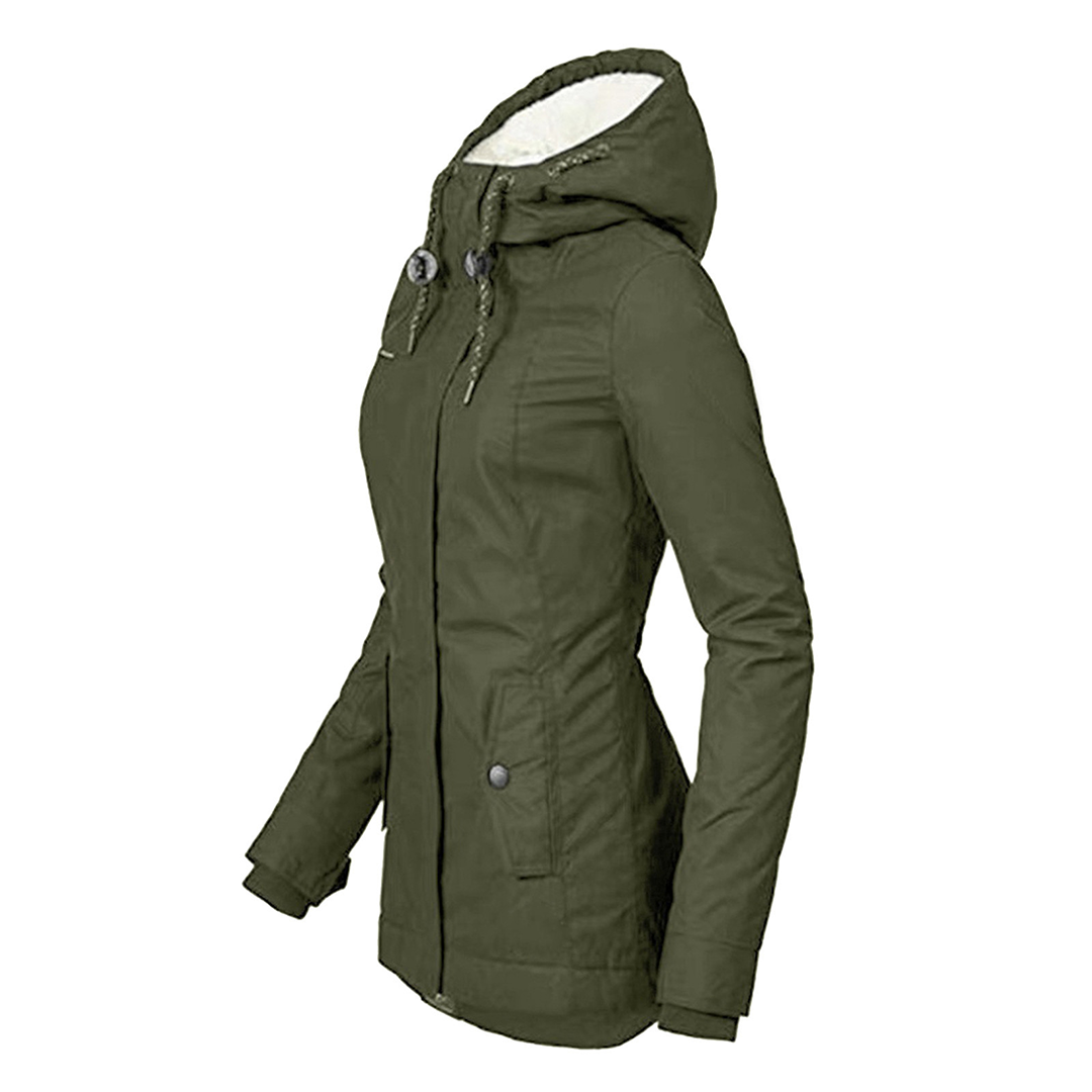 Women's Elegant High-Quality Polyester Jacket with Hood