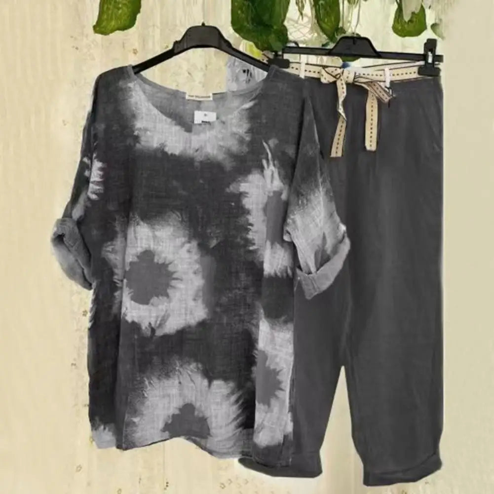 Unisex Stylish Cotton-Linen Set with Unique Print