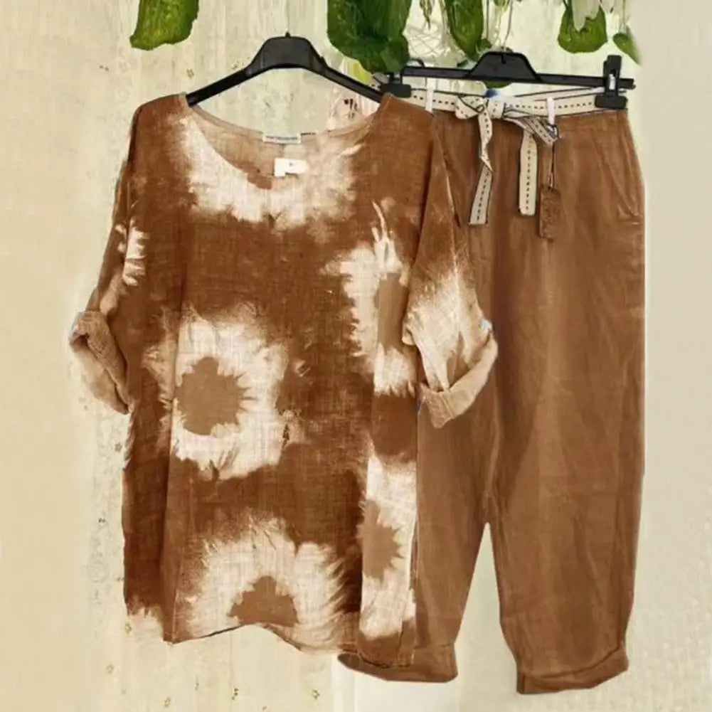 Unisex Stylish Cotton-Linen Set with Unique Print