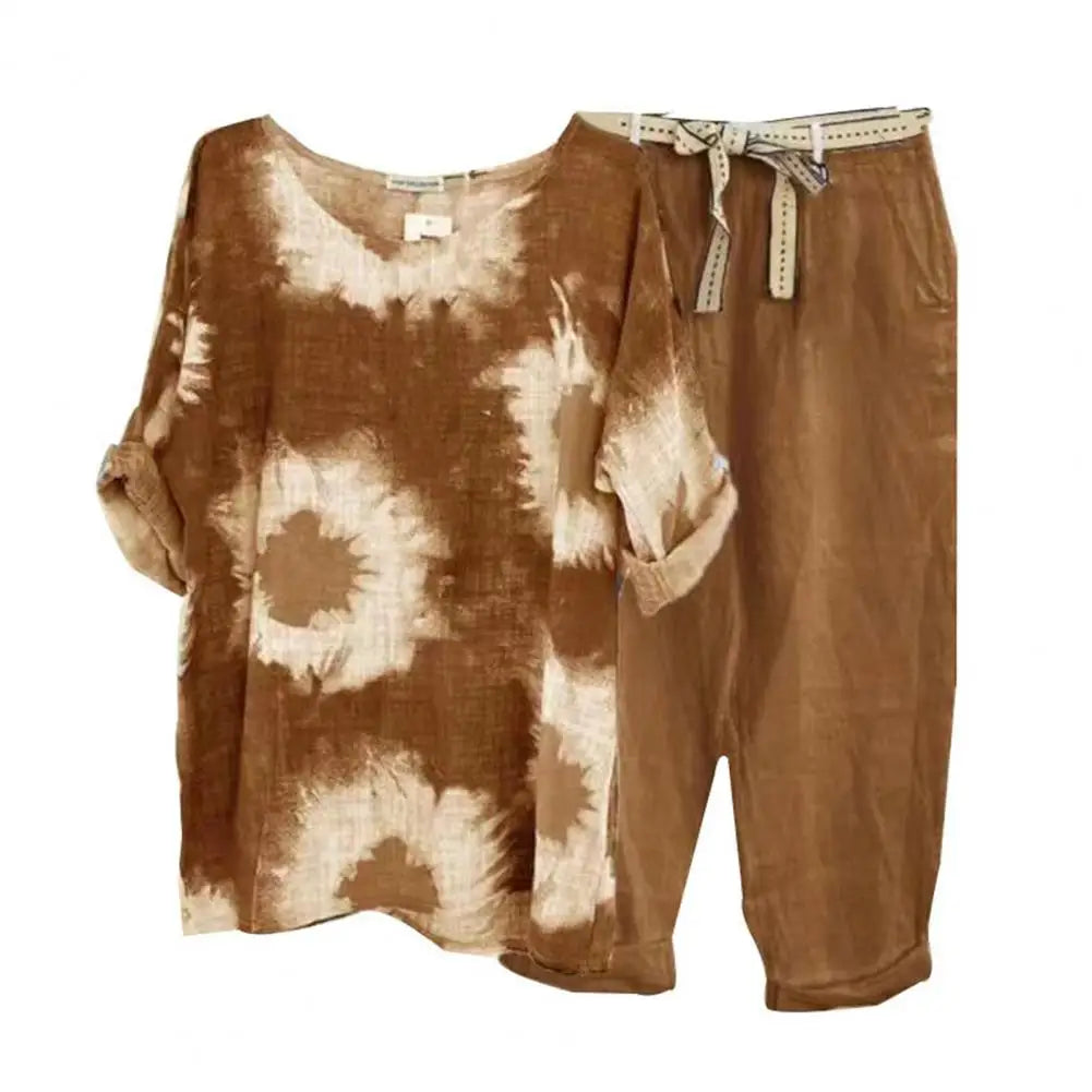 Unisex Stylish Cotton-Linen Set with Unique Print