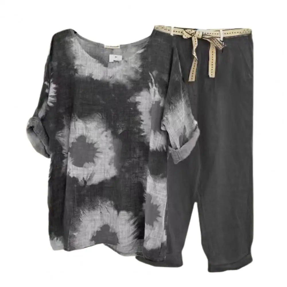 Variant image for Unisex Stylish Cotton-Linen Set with Unique Print-1