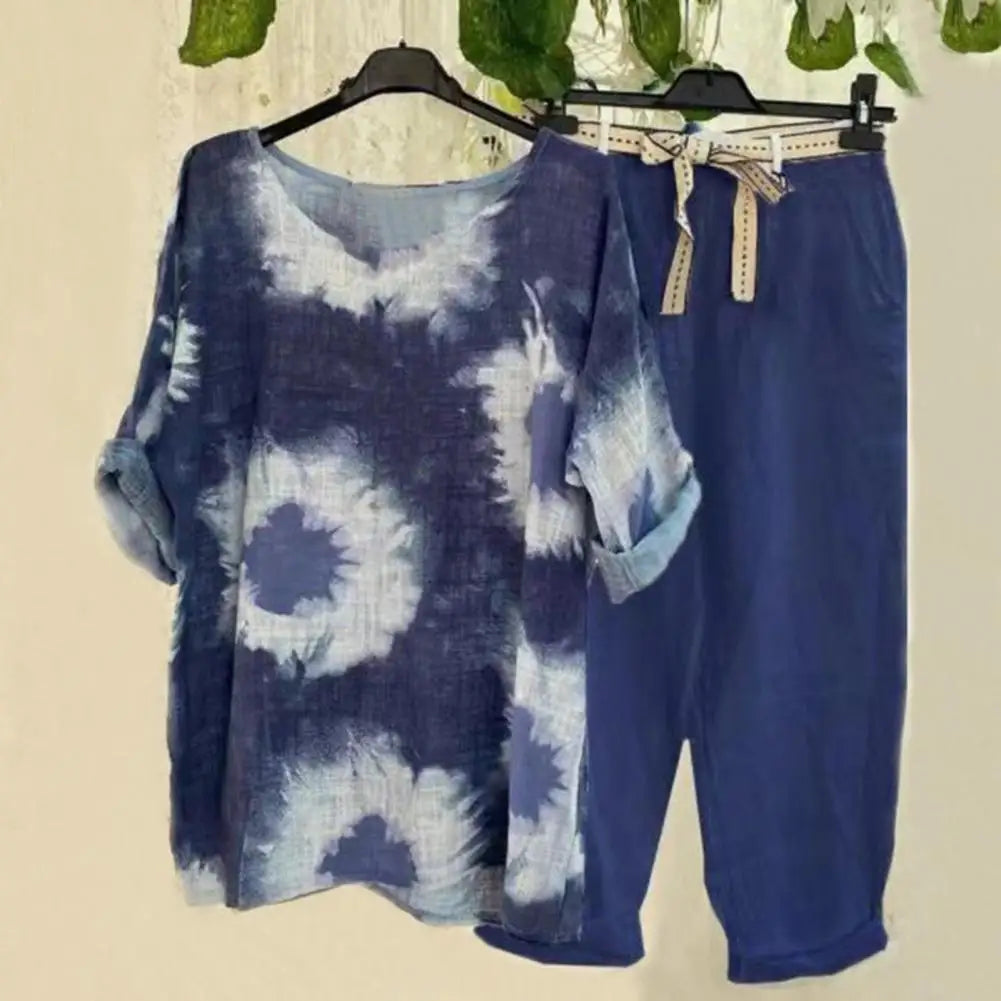Unisex Stylish Cotton-Linen Set with Unique Print