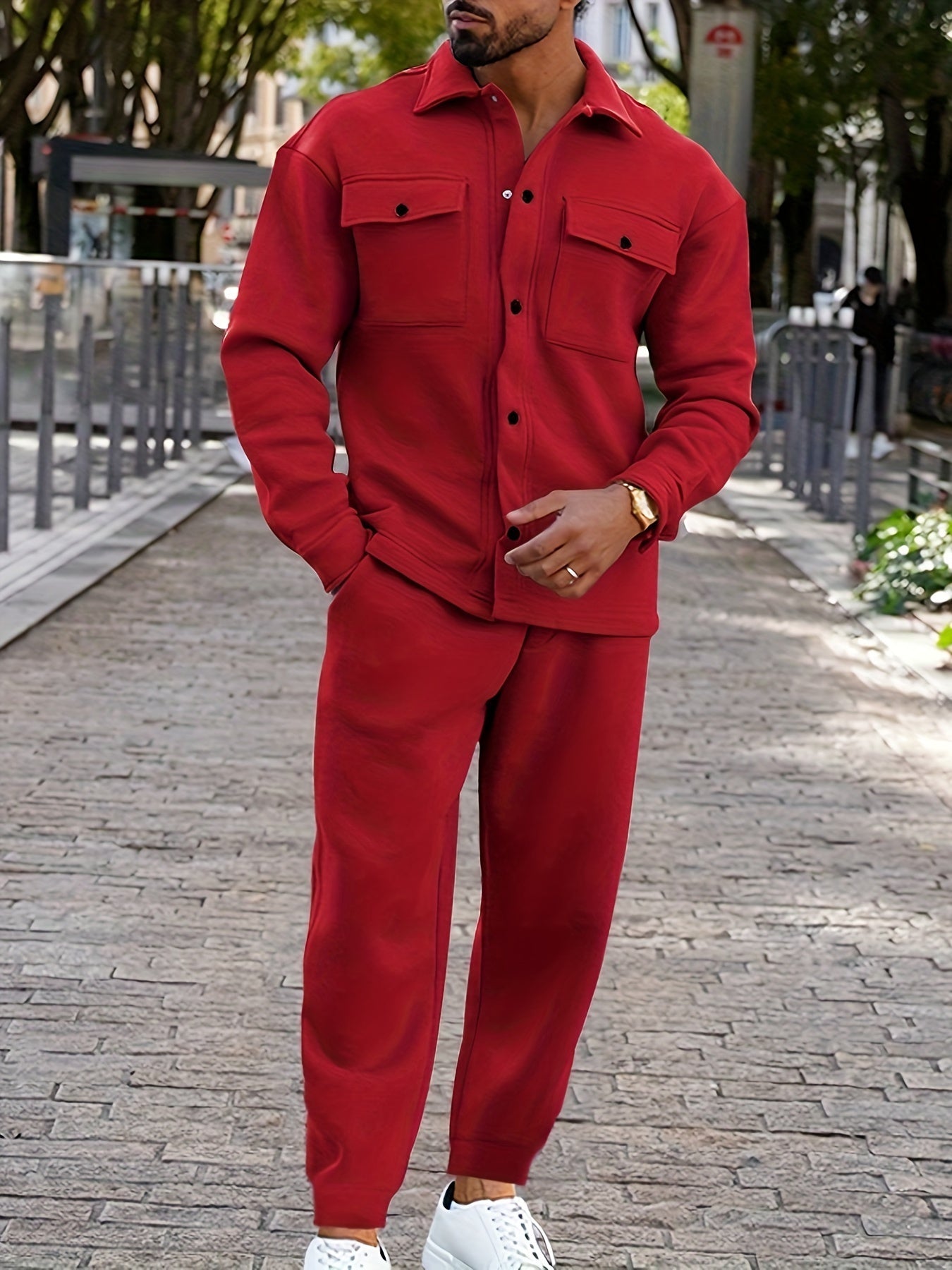 Men's Modern Straight Jacket with Jogger Pants Tracksuit | Perfect for All Seasons