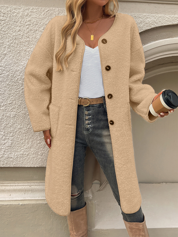 Variant image for Women's Elegant Knee-Length Cardigan with Pockets-3